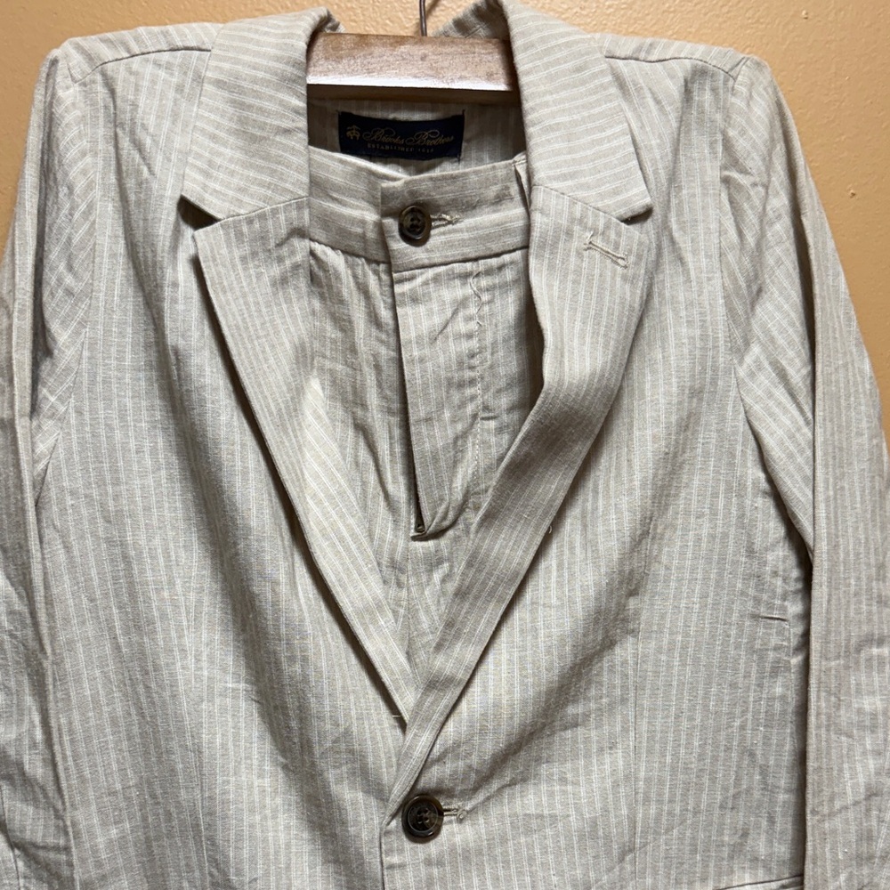 Brooks Brothers Kids Light Gray Striped Blazer